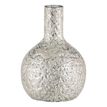 Glass vase, GLAMOUR EARTH 16x11x11cm, silver