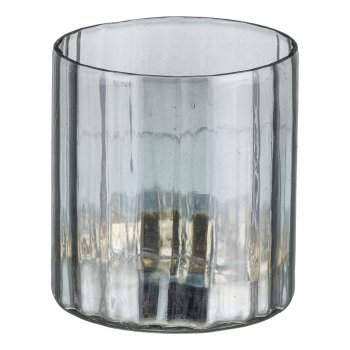 Glass tealight, straight, SHINE FADE 10x10x10cm, grey