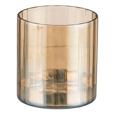 Glass tealight, straight, SHINE FADE 10x10x10cm, honey