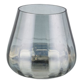 Glas Windlicht, bauchig, SHINE FADE 13x1313cm, Grau