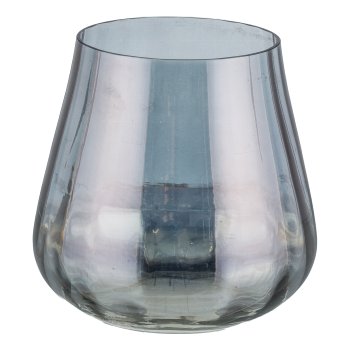 Glass lantern, bulbous, SHINE FADE 16x1x16x16cm, grey