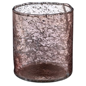 Glas Windlicht Zylinder, organisch, 9x8x8cm, mokka