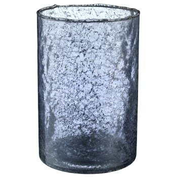 Glas Windlicht Zylinder, organisch, 15x10x10cm, rauchgrau