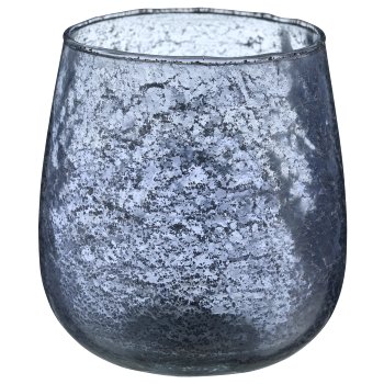 Glas Windlicht bauchig, organisch, 12x12x12cm, rauchgrau