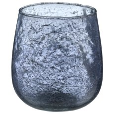 Glas Windlicht bauchig, organisch, 12x12x12cm, rauchgrau