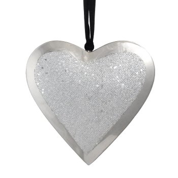 Stainless Steel Heart Pendant Mosaic Glamour, 9x9,5x2cm, Silver