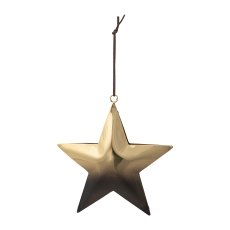 Stainless Steel Star Pendant, 10x10,5x2cm, Black Gold