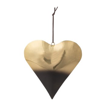 Stainless Steel Heart Pendant, 20x20x3cm, Black Gold