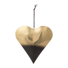 Stainless Steel Heart Pendant, 20x20x3cm, Black Gold