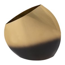 Edelstahl Vase, 4,5x22x23cm, schwarzgold