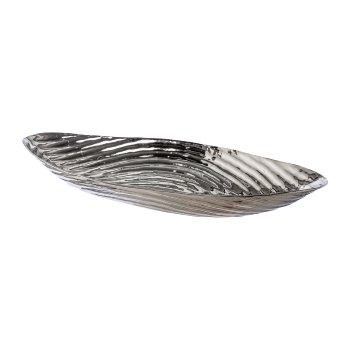 Edelstahl Schale oval NAEL, 25x64x10cm, silber