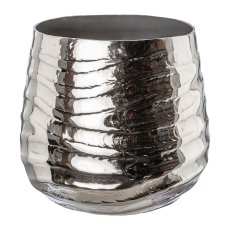 Stainless steel planter NAEL, 18x18x17cm, silver