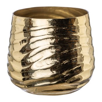 Stainless steel planter NAEL, 20x20x18cm, gold