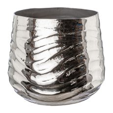 Stainless steel planter NAEL, 20x20x18cm, silver