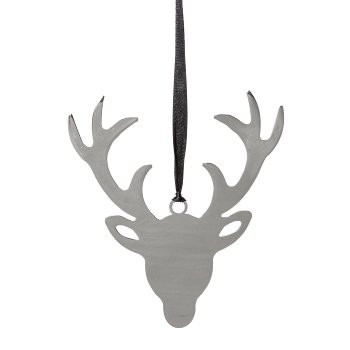 stainless steel stag head hanger,RUDI, 9x10,5x0,5cm, silver