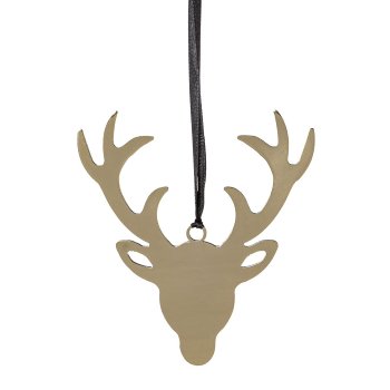 stainless steel stag head hanger,RUDI, 9x10,5x0,5cm, champagne