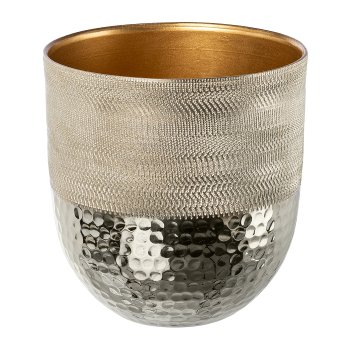 Aluminium Gefäß NUORO, 13,5x13,5x14,5cm, silber