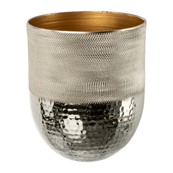 Aluminium Gefäß NUORO, 15,5x15,5x18,5cm, silber