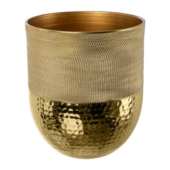 Aluminium Gefäß NUORO, 15,5x15,5x18,5cm, champagner