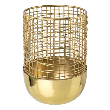Aluminum lantern ICON, 14x14x20cm, gold