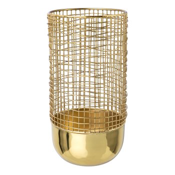 Aluminium Windlicht ICON, 15x15x30cm, gold