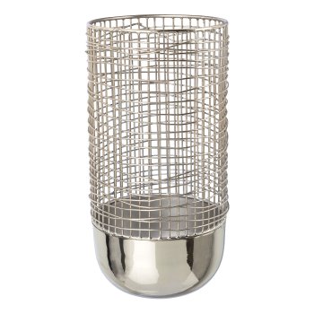 Aluminum lantern ICON, 15x15x30cm, silver