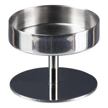 Stainless steel candle holder for Advent wreath, set of 4, 8x8x6.5cm, silver, 4/box