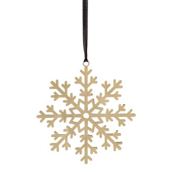 Stainless steel pendant snowflake SHINE, 15x15cm, gold