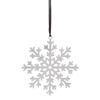 Stainless steel pendant snowflake SHINE, 15x15cm, silver