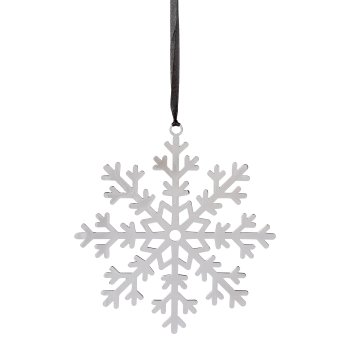 Stainless steel pendant snowflake SHINE, 20x20cm, silver