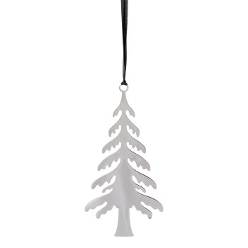 Stainless steel pendant fir tree SHINE, 8x16cm, silver