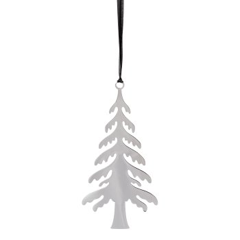 Stainless steel pendant fir tree SHINE, 11x21cm, silver