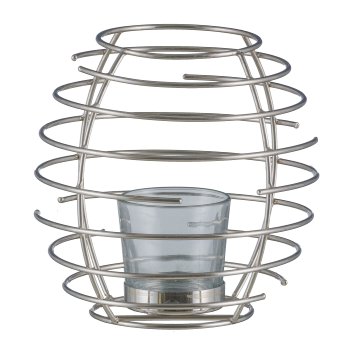 Stainless steel lantern, with tealight glass 15x15x10cm, stainless steel