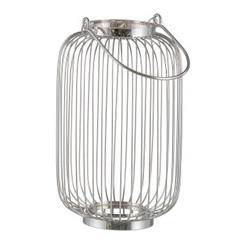 Stainless steel lantern, w.handle 23x23x35cm, stainless steel