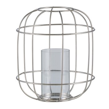 Edelstahl Laterne, m.Glas 22x22x26cm, Edelstahl