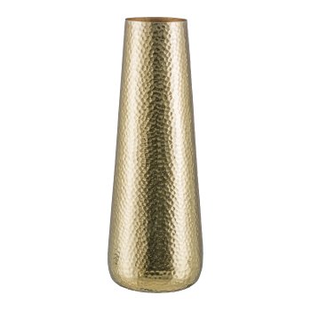 Stainless steel vase, hammered, DREAMS 23x23x62cm, gold