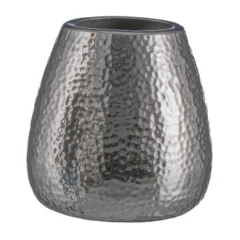 Stainless steel planter, hammered, DREAMS 22x22x22cm, silver