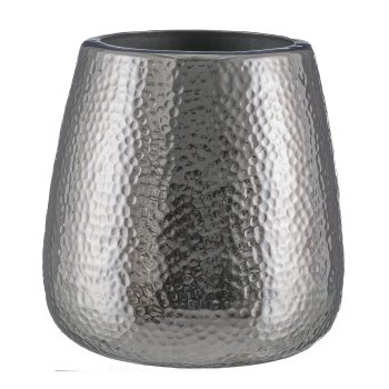 Stainless steel planter, hammered, DREAMS 32x32x32cm, silver