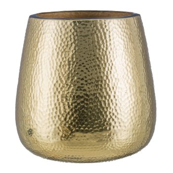 Stainless steel planter, hammered, DREAMS 40x40x39cm, gold