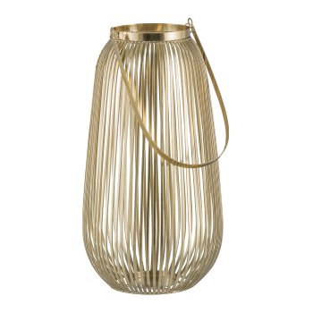 Edelstahl Windlicht, m.Henkel, ALPHA 22x22x43cm, Gold
