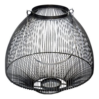 Stainless steel lantern, w.handle, OPUS 34x34x32cm, black