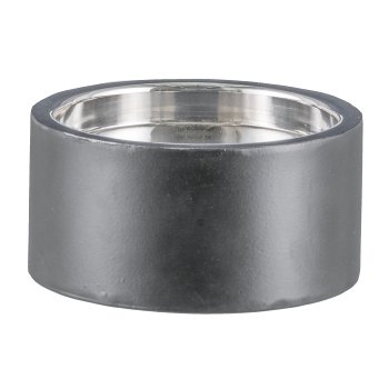 Stainless steel pillar candle holder 11x11x5cm, black
