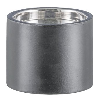 Stainless steel pillar candle holder 11x11x8cm, black