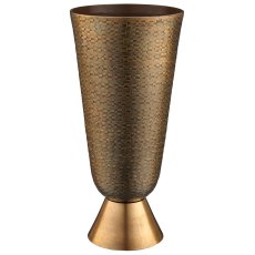 Aluminium amphora, hammered, 17x17x37cm, bronze
