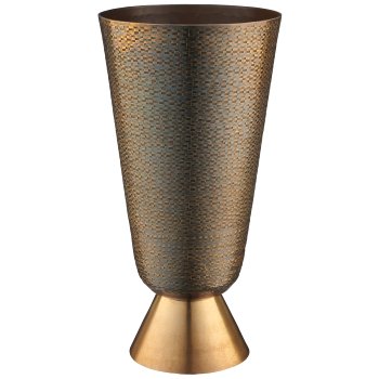 Aluminium Amphore, gehämmert, 25x25x47cm, bronze
