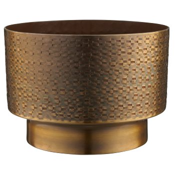 Aluminium Übertopf, gehämmert, 22x22x16cm, bronze