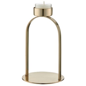Stainless steel tea light holder, 10x10x15cm, champagne
