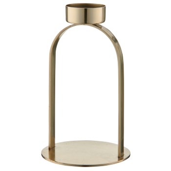 Stainless steel tea light holder, 10x10x15cm, champagne