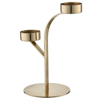 Edelstahl Teelichthalter 2er, 13x10x19cm, champagner