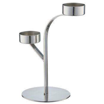 Edelstahl Teelichthalter 2er, 13x10x19cm, silber